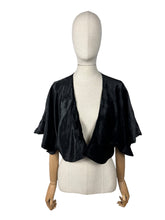 Load image into Gallery viewer, Original 1930's Inky Black Cotton Velvet Bolero with Huge Sleeves - Bust 34 36 38 *