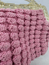 Load image into Gallery viewer, Original 1940's Pink Crochet Bag with Early Plastic Frame
