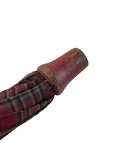Load image into Gallery viewer, Original 1940's 1950's Red, Blue, Black and White Tartan Umbrella with Glorious Lucite Handle *