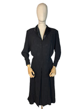 Load image into Gallery viewer, Original 1930’s Black Crepe Redingote with Wonderful Embroidery - Stunning Dress - Bust 40 42 *