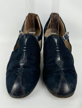 Load image into Gallery viewer, Wounded But Wearable Original 1940's Blue Suede and Leather Shoes by SOROSIS - UK Size 3.5 4