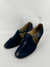 Load image into Gallery viewer, Wounded But Wearable Original 1940's Blue Suede and Leather Shoes by SOROSIS - UK Size 3.5 4