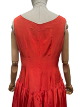 Load image into Gallery viewer, Original 1950's Cornell Flame Red Grosgrain Cocktail Dress - Bust 36 38