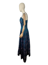 Load image into Gallery viewer, Stunning Original 1950's Sidney Smith Evening Dress in Blue, Pink and Green - Bust 36 *