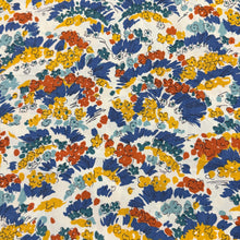 Load image into Gallery viewer, Original 1930's White, Yellow, Blue and Rust Textured Crepe Dressmaking Fabric - 32" x 160" *