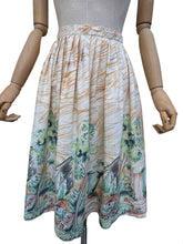 Load image into Gallery viewer, Vintage St Michael Cotton Border Print Skirt with a Cottage - Waist 26