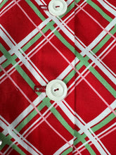 Load image into Gallery viewer, 1940's Reproduction Christmas Blouse In Red, Mint Green, White and Pink Vintage Check in Moda Cotton 'Deer Christmas' - Bust 34" 36"