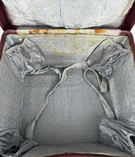 Load image into Gallery viewer, Original 1940's 1950's Burgundy Leather Travel Suitcase by Dinkie Luggage *