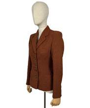 Load image into Gallery viewer, Original 1940's CC41 Rust Tweed Wool Single Breasted Jacket - Bust 34
