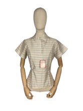 Load image into Gallery viewer, Original 1950's Deadstock with Tag Le Charme Pink and Blue Stripe Blouse - Bust 34" *