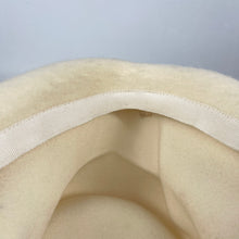 Load image into Gallery viewer, Original 1950's 1960’s Cream Fur Felt Hat with Glass Button Decoration *