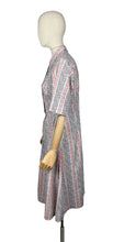 Load image into Gallery viewer, Original 1950’s Volup White, Grey and Pink Stripe Cotton Day Dress - Bust 44