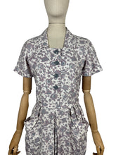 Load image into Gallery viewer, RESERVED DO NOT BUY Original 1940's CC41 Heavy Linen Novelty Print Belted Day Dress - Bust 34 35