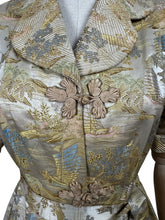 Load image into Gallery viewer, Original 1930’s Chinese Silk Brocade House Coat Robe in Gold, Pink and Blue - Stunning Evening Gown - Bust 36 *