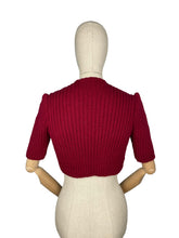 Load image into Gallery viewer, 1940's Reproduction Hand Knitted Bolero in Burgundy - B34 36 38 40 42