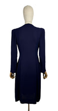 Load image into Gallery viewer, Original 1930’s Navy Blue Lightweight Crepe Edge to Edge Summer Coat - Bust 32 34