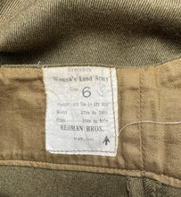 Load image into Gallery viewer, Original 1940's WW2 Women's Land Army Breeches Dated 1943 - Waist 27 29