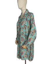 Load image into Gallery viewer, Original 1940's St Michael Cotton Smock Blouse in Turquoise, Red, Yellow and Blue - Bust 42 44 *
