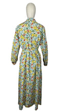 Load image into Gallery viewer, Original 1940's Bright Floral Cotton Hostess Dress in Red, Blue, Pink, Green and White - Housecoat - Bust 38 40 *