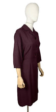 Load image into Gallery viewer, Original 1950's 1960's Petite Length Burgundy and Black Lightweight Wool Fine Check Dress - Bust 38