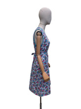 Load image into Gallery viewer, Original 1940's Blue, Pink and White Floral Print Cotton Apron - Great Chore Dress - Would Make A Great Summer Dress - Bust 36 38