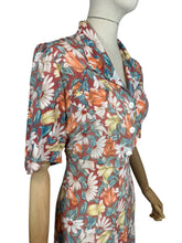 Load image into Gallery viewer, Original 1940's Home Sewn Floral Crepe Day Dress - Bust 34 36