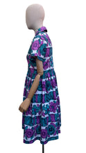 Load image into Gallery viewer, Original 1950's Cotton Dress in White, Green, Pink and Blue - Bust 36