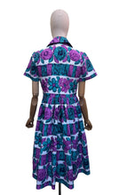Load image into Gallery viewer, Original 1950's Cotton Dress in White, Green, Pink and Blue - Bust 36