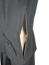 Load image into Gallery viewer, Original 1940's 1950's Inky Black Wool Day Dress with Button Front Bodice - Looks Like a Suit - Bust 40
