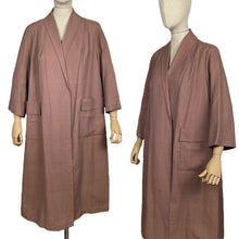 Load image into Gallery viewer, Original 1950's Light Brown Grosgrain Edge to Edge Duster Coat - Bust 44 46