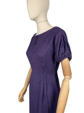 Load image into Gallery viewer, Original 1950's Purple and Black Wool Check Wiggle Dress - Bust 34 36 *