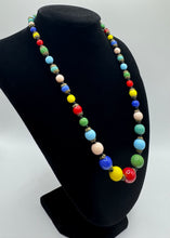 Load image into Gallery viewer, Original 1950's Mid Century Glass Harlequin Necklace in Vibrant Shades