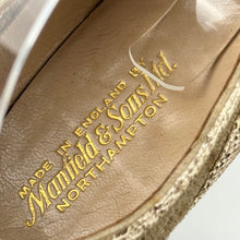 Load image into Gallery viewer, Original 1930's Snakeskin and Mesh Brown and Cream Lace Up Shoes - Size 5 5.5 Narrow *