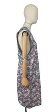 Load image into Gallery viewer, Deadstock Original 1940's CC41 Brightly Patterned Cotton Apron in Blue, Red, Orange, Green and White - Bust 34 36 *