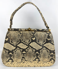 Load image into Gallery viewer, Original 1940’s 1950’s Large Sized Faux Snakeskin Handbag with Matching Purse