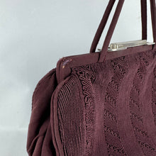 Load image into Gallery viewer, Original 1930's or 1940's Burgundy Crepe Handbag and Coin Purse with Corde Style Detailing *