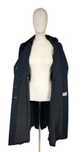 Load image into Gallery viewer, Original 1940's Zissman Model Black Wool Double Breasted Princess Coat with Velvet Collar and Pocket Detail - AS IS - Bust 38