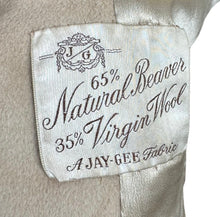 Load image into Gallery viewer, Original Late 1940's Early 1950's Cream Wool Coat with Single Button Closure - Bust 44 46