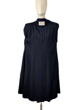 Load image into Gallery viewer, Original 1940's Navy Blue Medium Weight Wool Coat with Soutache Detail - Bust 38 40