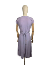 Load image into Gallery viewer, AS IS Original 1940's Lavender Purple Crepe Belted Day Dress - Bust 34 36