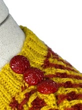 Load image into Gallery viewer, Reproduction 1940's Waffle Stripe Jumper in Cognac and Mustard Knitted from a Wartime Pattern - Bust 36 38 40