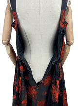 Load image into Gallery viewer, Original 1950's Elizabeth Henry of London Black and Red Wiggle Cocktail Dress with Back Drapes - Bust 36