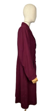 Load image into Gallery viewer, Original 1940's Burgundy Lightweight Wool Double Breasted Coat - Bust 40