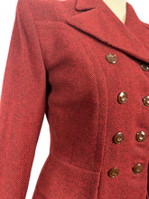 Load image into Gallery viewer, Original 1940’s Red and Brown Herringbone Double Breasted Suit - Bust 36