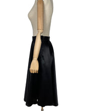 Load image into Gallery viewer, Original 1950’s Inky Black Satin Full Circle Skirt - Waist 25 26 *
