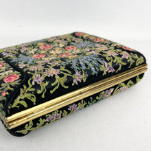 Load image into Gallery viewer, Absolutely Stunning Original 1950’s Black Handpainted Floral Beaded Evening Box Bag by Waldybag - Highly Collectible