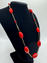 Load image into Gallery viewer, Original 1930's Art Deco Red Glass Bead Necklace