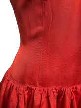 Load image into Gallery viewer, Original 1950's Cornell Flame Red Grosgrain Cocktail Dress - Bust 36 38