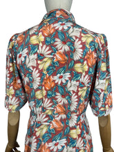 Load image into Gallery viewer, Original 1940's Home Sewn Floral Crepe Day Dress - Bust 34 36