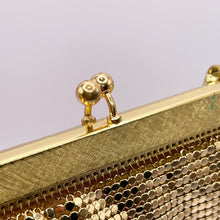 Load image into Gallery viewer, Vintage Gold Metal Mesh Bag with Snake Chain Handle and Fully Lined - Great Evening Bag *